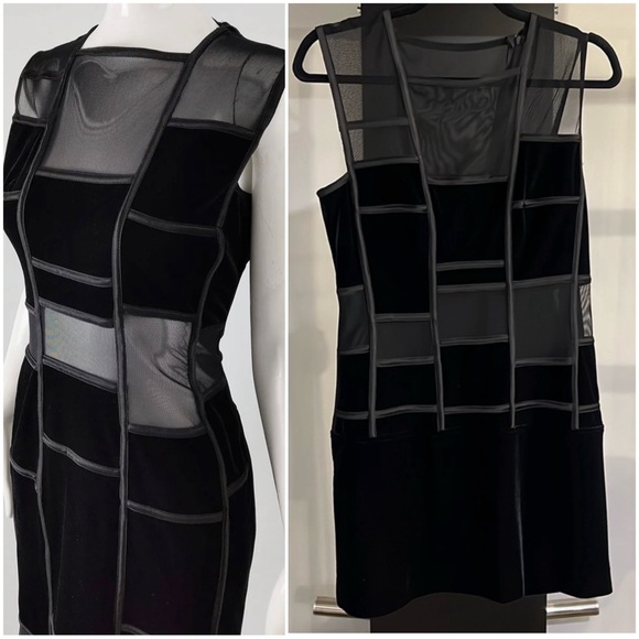 J. Kaur Collection by Barketti Black Velvet Dress with Sheer Details Size 6 - Picture 1 of 4